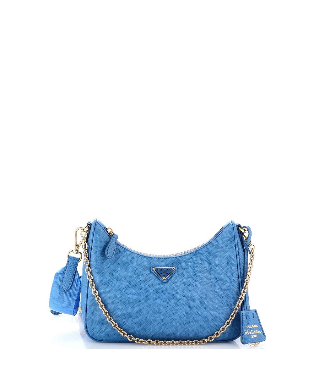 Б/у сумка через плечо Prada Re-Edition 2005 Small из кожи сафьяно