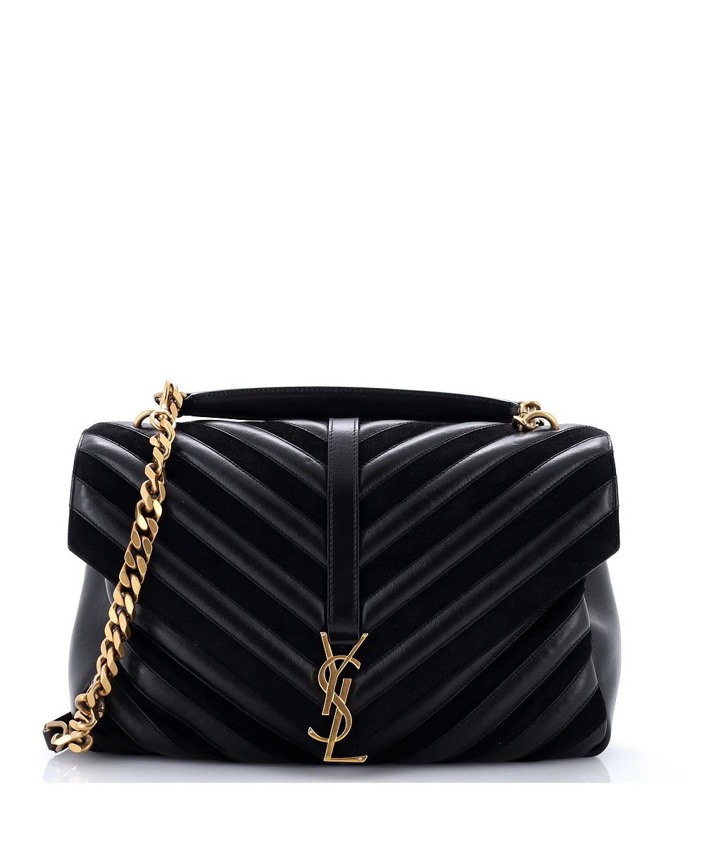 Б/у большая сумка Saint Laurent Classic Monogram College из кожи и замши