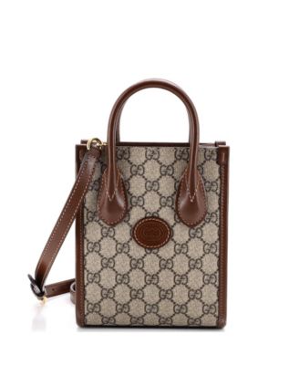 Б/у сумка-тоут Gucci Mini Interlocking G из ткани GG coated canvas с патчем