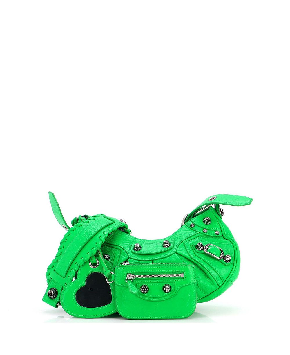 Pre-Owned Balenciaga XS Le Cagole Giant Studs Shoulder Bag Leather