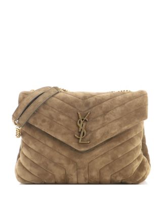 Pre-Owned Saint Laurent Medium Loulou Shoulder Bag Matelasse Chevron Suede