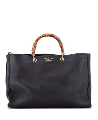 Б/у большая сумка-тоут Gucci Bamboo Shopper из кожи