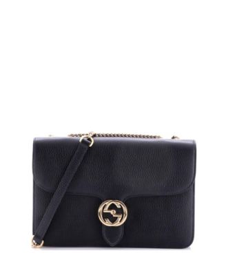 Pre-Owned Gucci средняя кожаная сумка через плечо с переплетенным логотипом