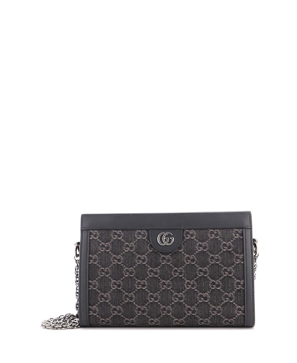 Pre-Owned Gucci Small Ophidia Chain Shoulder Bag GG Denim