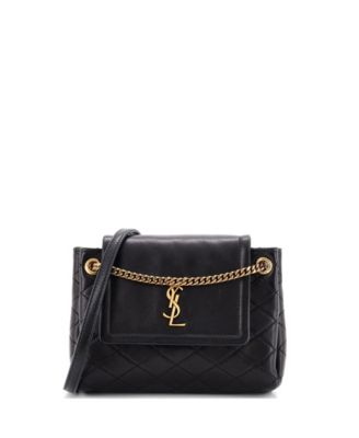 Б/у мини-сумка saint laurent nolita с каре из кожи