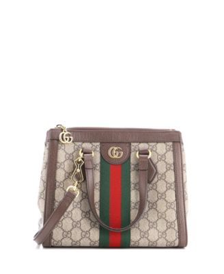 Б/у маленькая сумка-тоут Gucci Ophidia Top Handle из лакированной ткани GG, 9.5"W x 8"H x 4"D