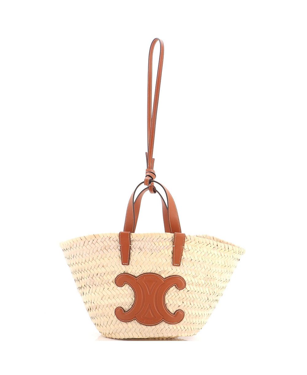 Pre-Owned Celine Teen Classic Panier Basket Tote Raffia and Leather