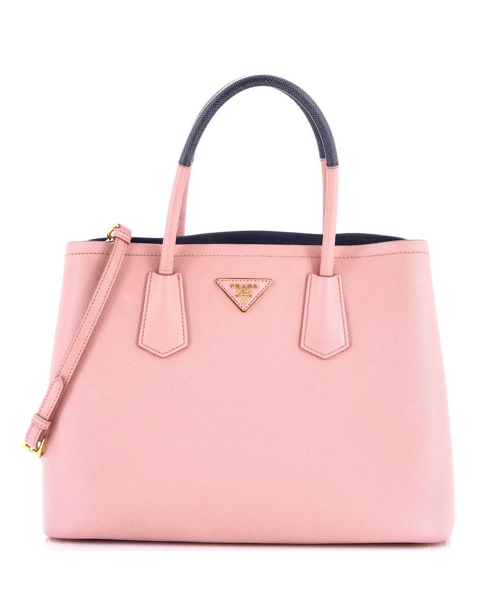 Б/у средняя сумка-тоут Prada Cuir Double из кожи Сафьяно