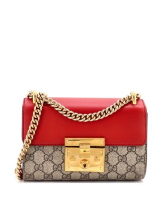 Pre-Owned Gucci Small Padlock Shoulder Bag GG Coated Canvas and Leather