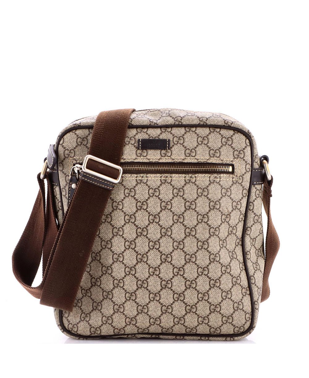 Pre-Owned Gucci средняя сумка-мессенджер с передней молнией из ткани GG coated canvas