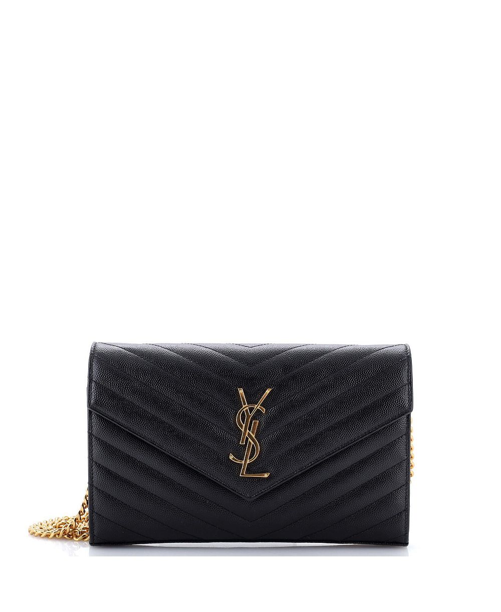 Pre-Owned Saint Laurent классический кошелек на цепочке Matelasse Chevron из кожи с монограммой