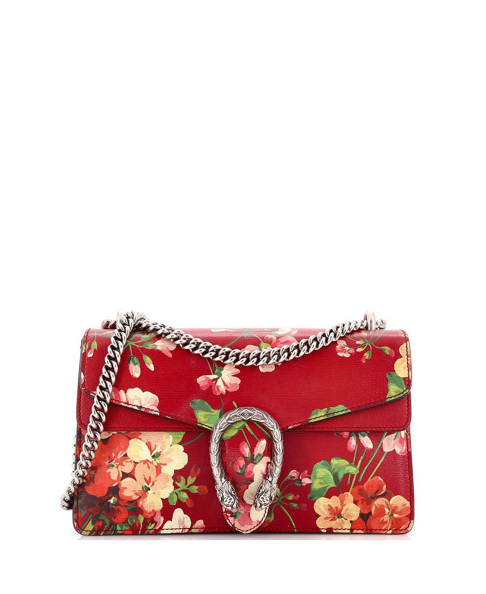 Pre-Owned Gucci Small Dionysus Bag Blooms Print Leather