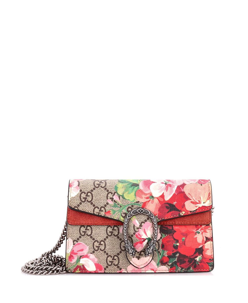 Б/у мини-сумка Gucci Super Mini Dionysus Blooms Print через плечо