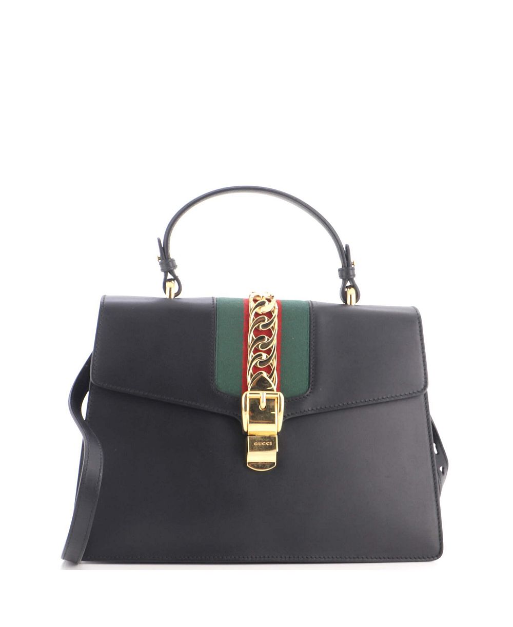Pre-Owned Gucci Medium Sylvie Top Handle Bag Leather