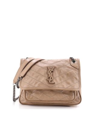 Pre-Owned Saint Laurent Niki Chain Matelassé-Chevron Leather Shoulder Bag