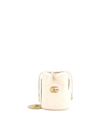 Pre-Owned Gucci Mini GG Marmont Matelassé Leather Chain Strap Bucket Bag