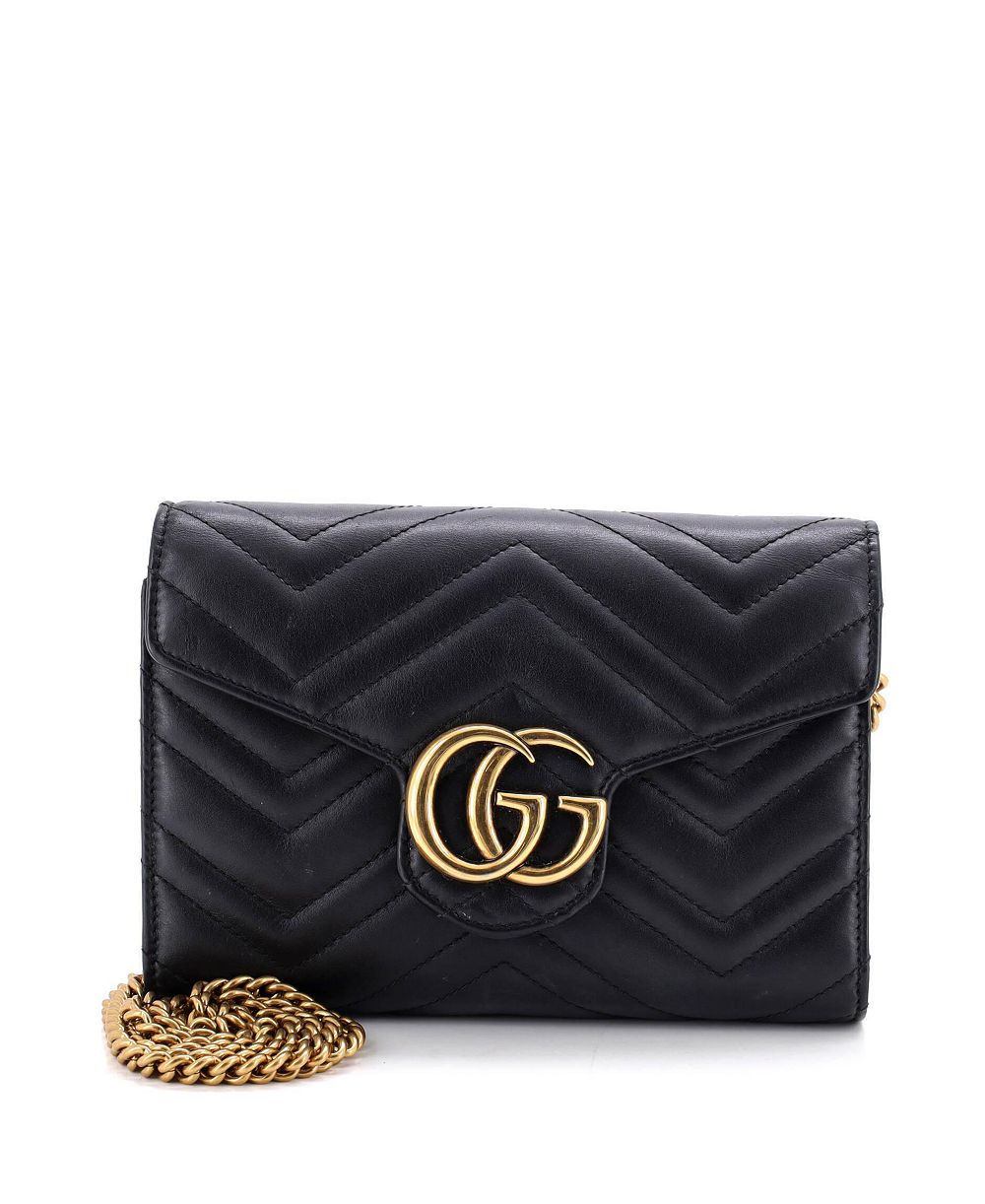 Маленький кошелек Pre-Owned Gucci GG Marmont Mini Chain Wallet с цепочкой