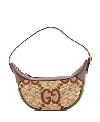 Pre-Owned Gucci мини-сумка Ophidia Half Moon Jumbo из ткани GG с покрытием