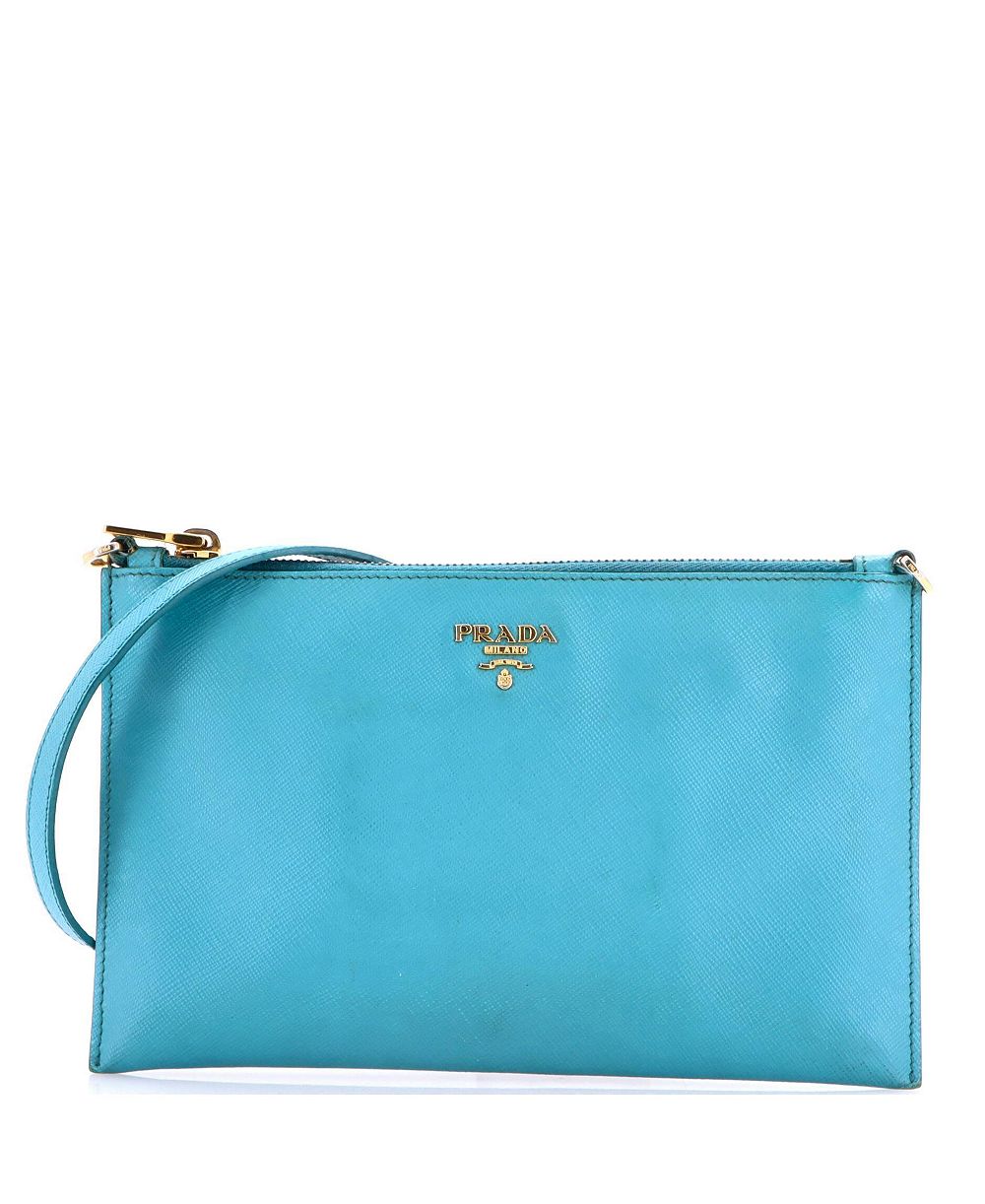 Prada Small Zip Saffiano Leather Shoulder Bag