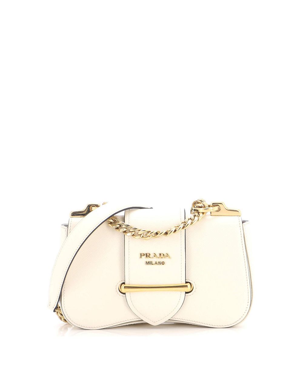 Pre-Owned Prada Medium Sidonie Chain Shoulder Bag Saffiano Leather