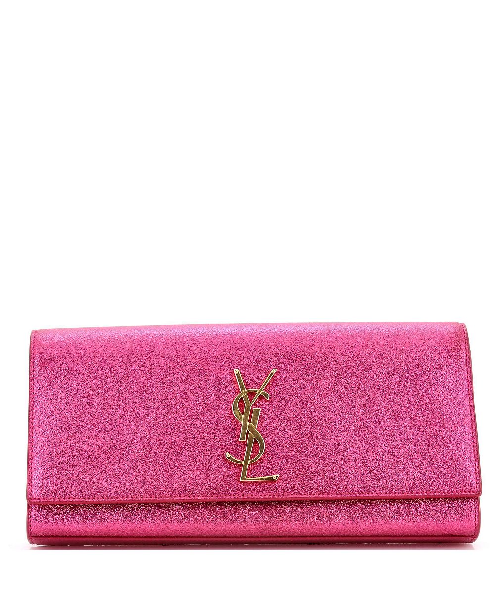 Большой классический кожаный клатч Saint Laurent с монограммой, Pre-Owned