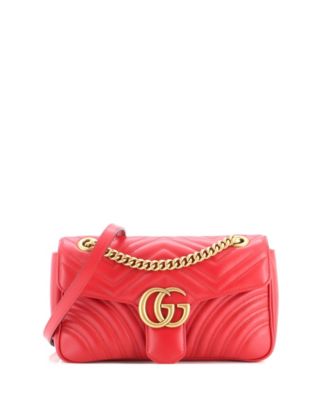 Pre-Owned Gucci Small GG Marmont Flap Bag Matelasse Leather