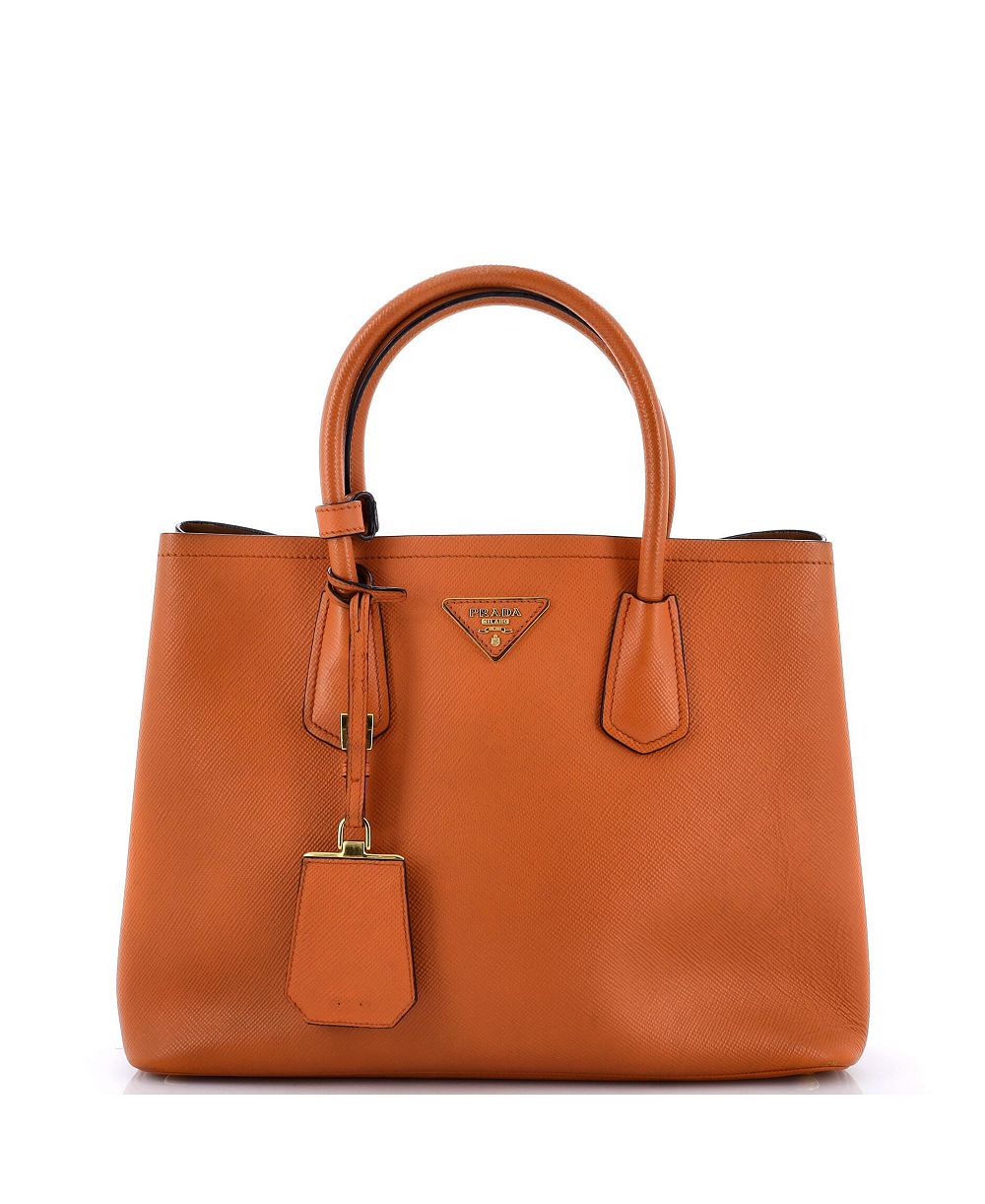 Pre-Owned Prada средняя сумка-тоут Cuir Double из кожи Сафьяно