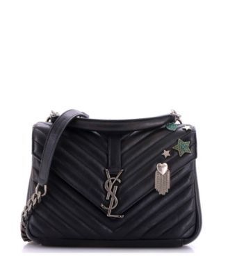 Pre-Owned Saint Laurent средняя сумка-мессенджер Classic Monogram из стеганой кожи с узором Chevron