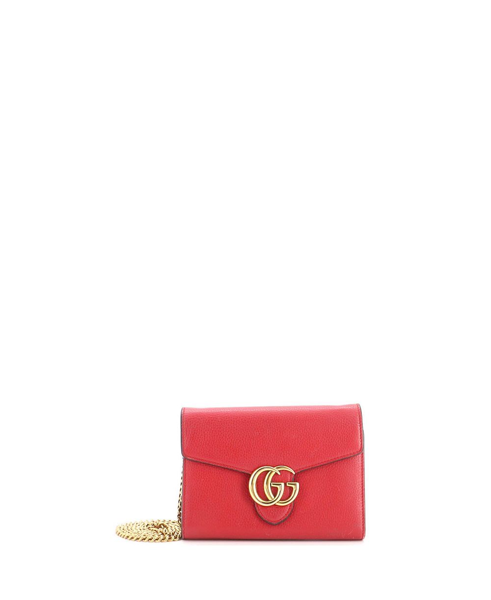 Б/у кошелек-цепочка Gucci GG Marmont Mini из кожи