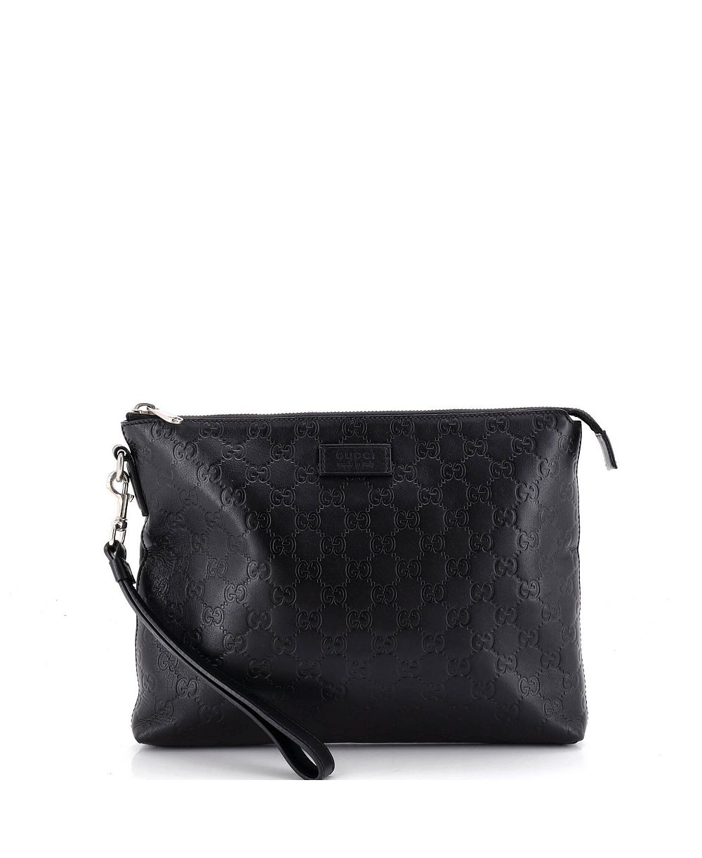 Б/у кожаный клатч Gucci Signature Guccissima
