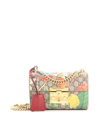 Pre-Owned Gucci Small Padlock Tian Print GG Coated Canvas Shoulder Bag
