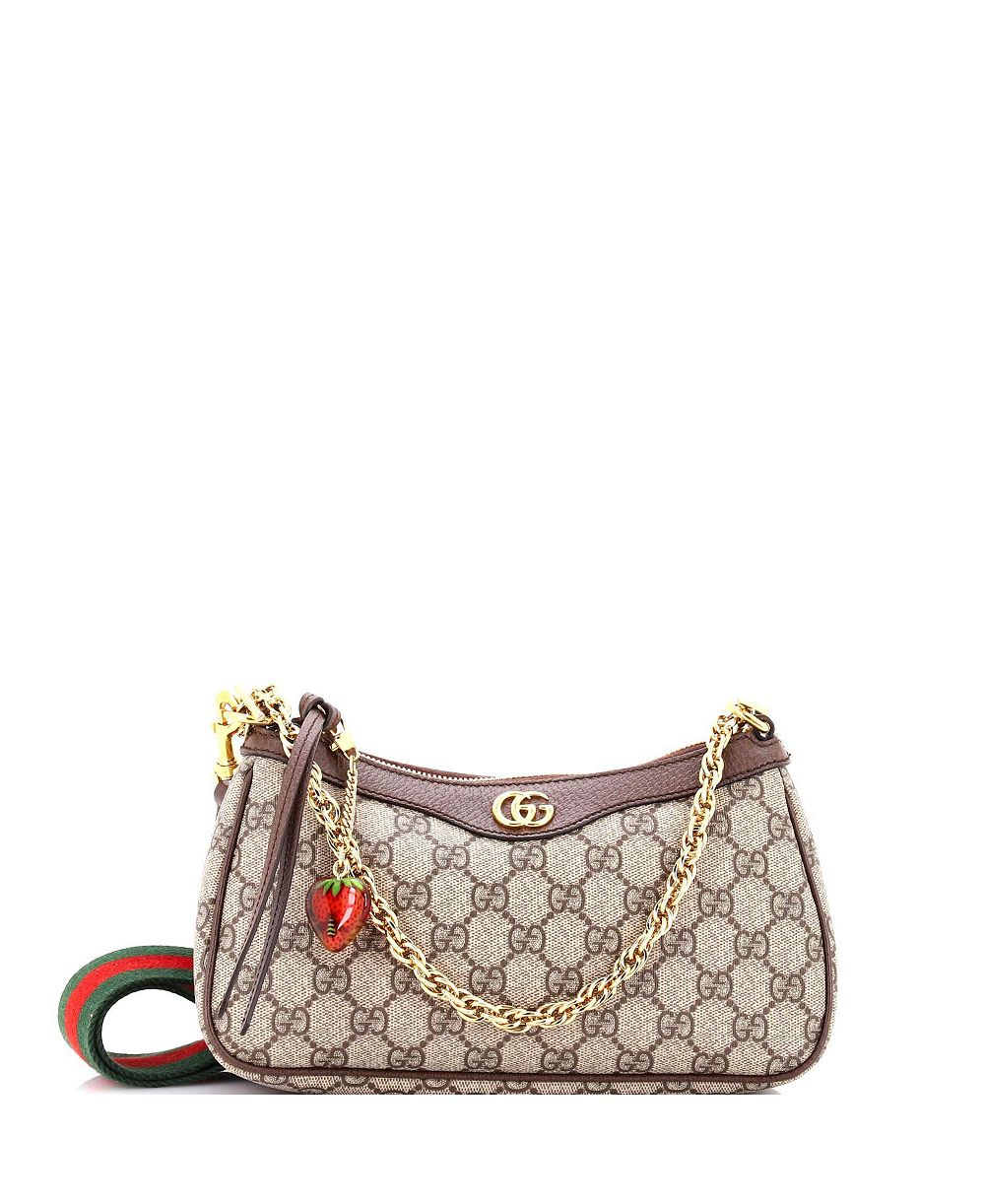 Б/у сумка через плечо Gucci Small Ophidia Charm из кожи с покрытием GG