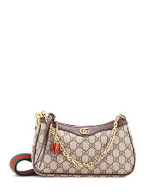 Б/у сумка через плечо Gucci Small Ophidia Charm из кожи с покрытием GG