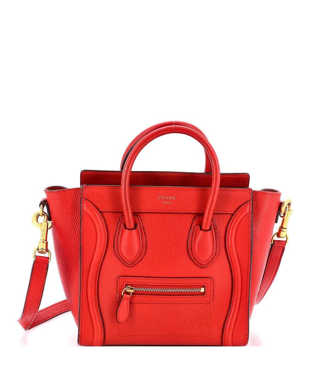 Pre-Owned Celine Nano Luggage Bag Grainy Leather