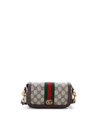 Pre-Owned Gucci мини-сумка Ophidia с клапаном, трансформируемая через плечо, из ткани GG с покрытием