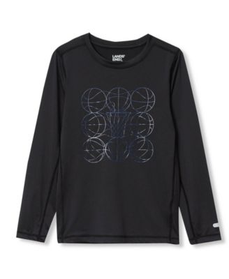 Lands' End детская футболка с длинным рукавом и графическим принтом для мальчиков 4-20 лет