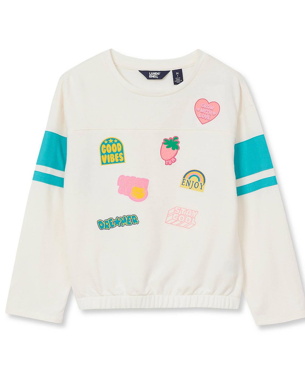 Lands' End Girls' 4-16 Varsity Graphic Long-Sleeve T-Shirt