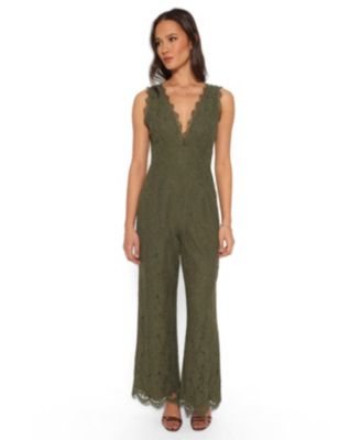 Petal and Pup Women's Eloise Floral-Print Lace V-Neck Jumpsuit