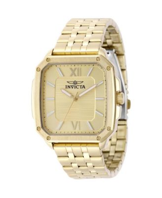 Invicta Men's Cuadro Quartz Square Water-Resistant Stainless Steel Watch, 39mm