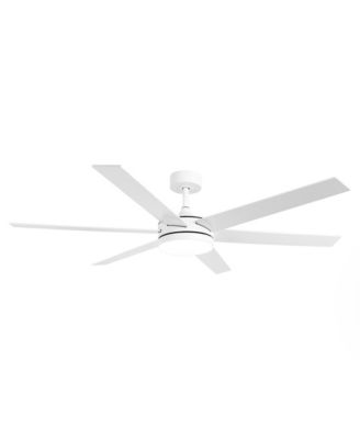 Vaczon 60-in White Wooden Reversible Large Coastal Smart Ceiling Fan with Light and APP Control