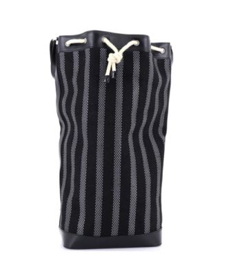 Pre-Owned Saint Laurent Sport полосатая холщовая и кожа ведро сумка