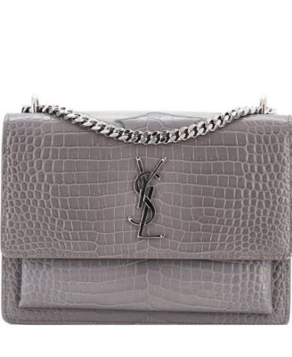 Pre-Owned Saint Laurent Medium Sunset Crossbody Bag Embossed Leather