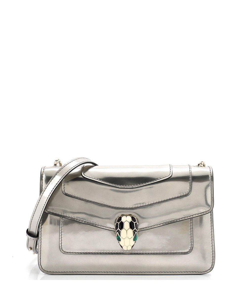 Б/у маленькая сумка Bvlgari Small Serpenti Forever Shoulder Bag Patent