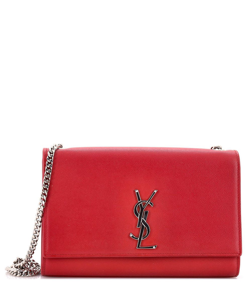 Б/у сумка через плато Saint Laurent Medium Classic Monogram из зернистой кожи