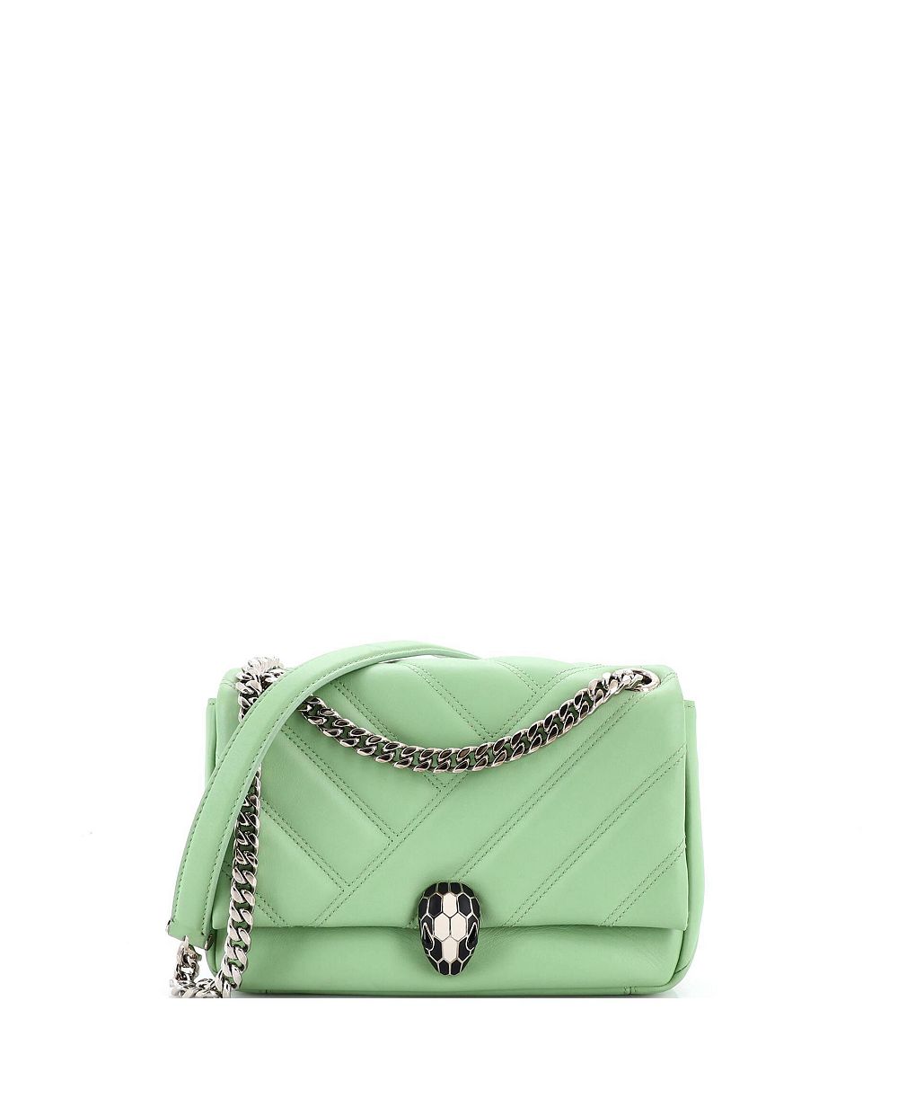 Pre-Owned Bvlgari маленькая сумка через плечо Serpenti Cabochon из диагональной стеганой кожи