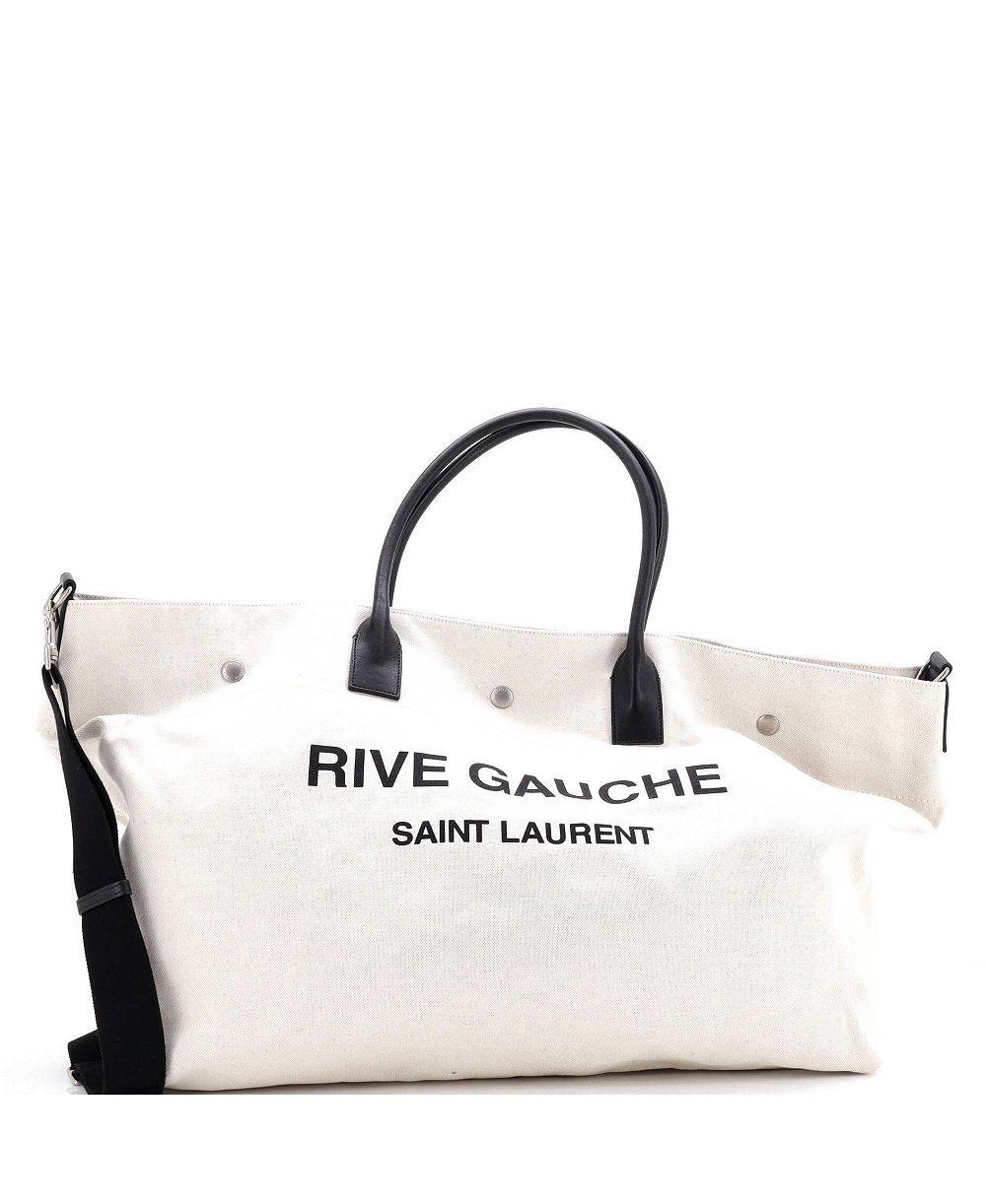 Pre-Owned Saint Laurent Maxi Rive Gauche Shopper Tote Canvas