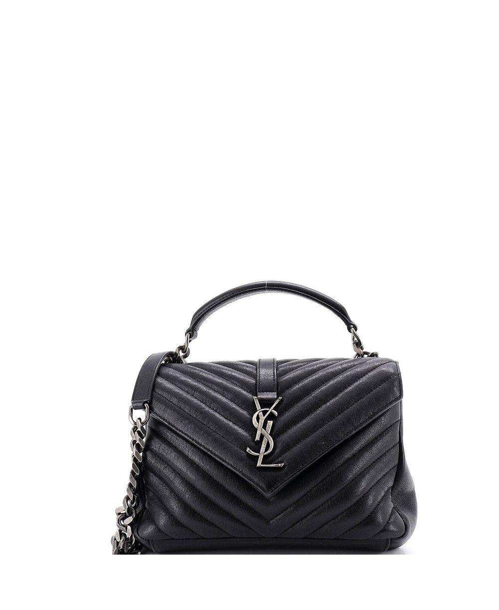 Б/у средняя кожаная сумка Saint Laurent Medium Classic Monogram College Bag Matelasse Chevron