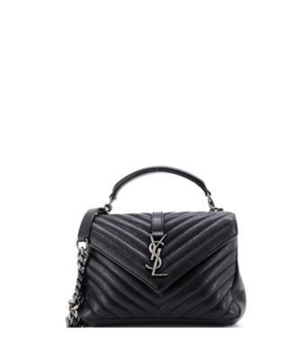 Б/у средняя кожаная сумка Saint Laurent Medium Classic Monogram College Bag Matelasse Chevron