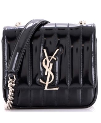 Pre-Owned Saint Laurent Small Vicky Crossbody Bag Vertical Quilted Patent