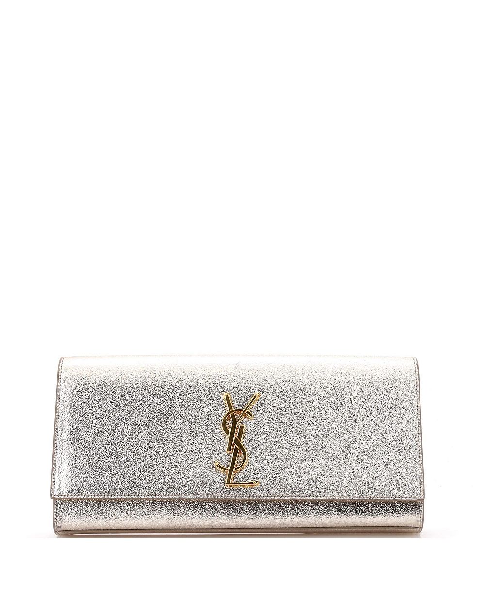 Клатч Saint Laurent Long Classic Monogram Clutch Metallic Calfskin, б/у
